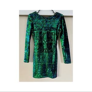 SHEIN V-Back Sequin Bodycon Mini Dress